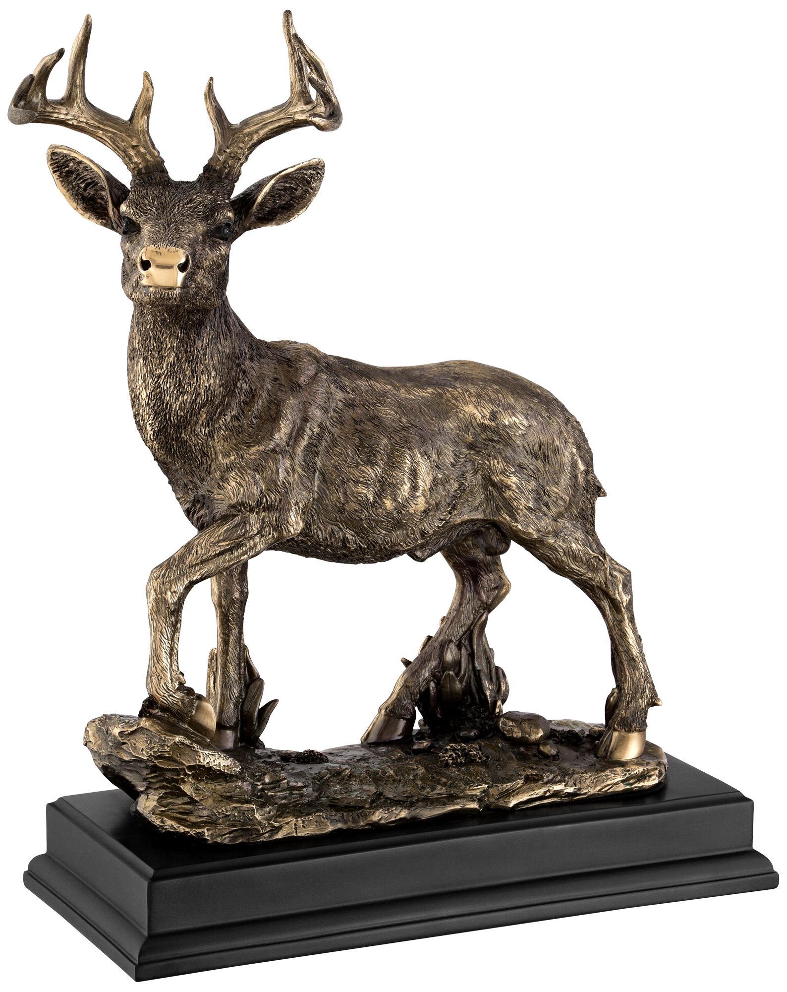 Forest Peak 16 1/2" High Bronze Stag Deer Statue