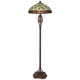 Leaf and Vine II Pull-Chain Tiffany-Style Floor Lamp