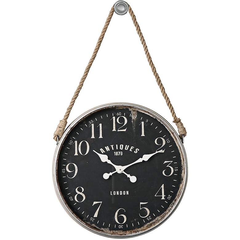 Image 1 Uttermost Bartram Antiqued Ivory 23 1/4" Round Wall Clock
