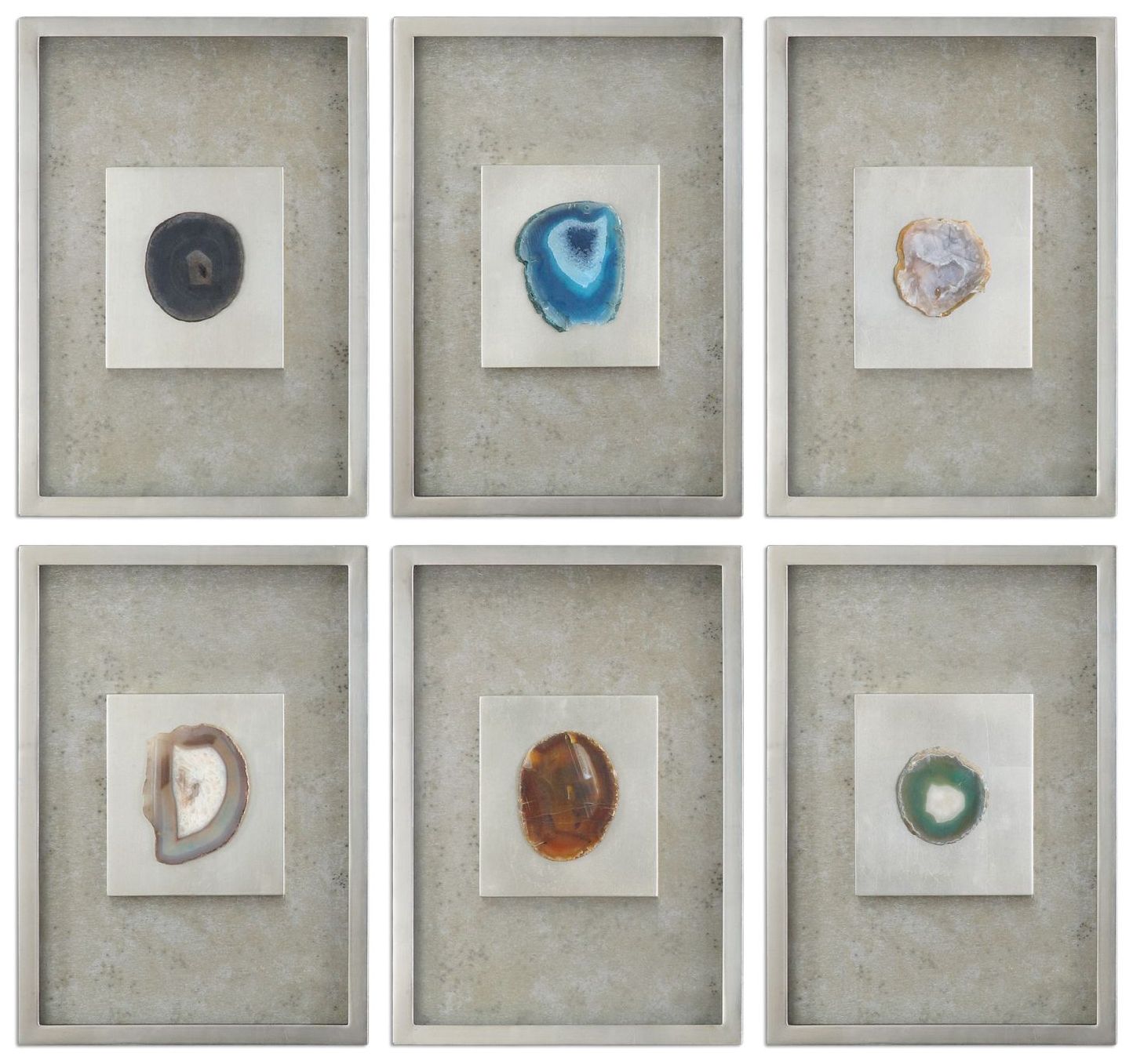 Uttermost 6-Piece Agate Stones 19 1/2" High Wall Art Set