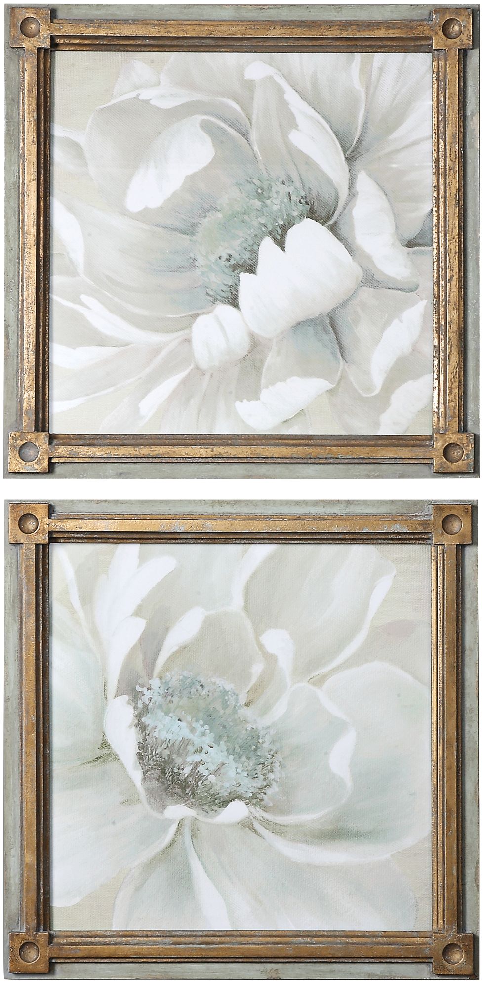 Uttermost 2-Piece Winter Blooms 29" Square Wall Art Set