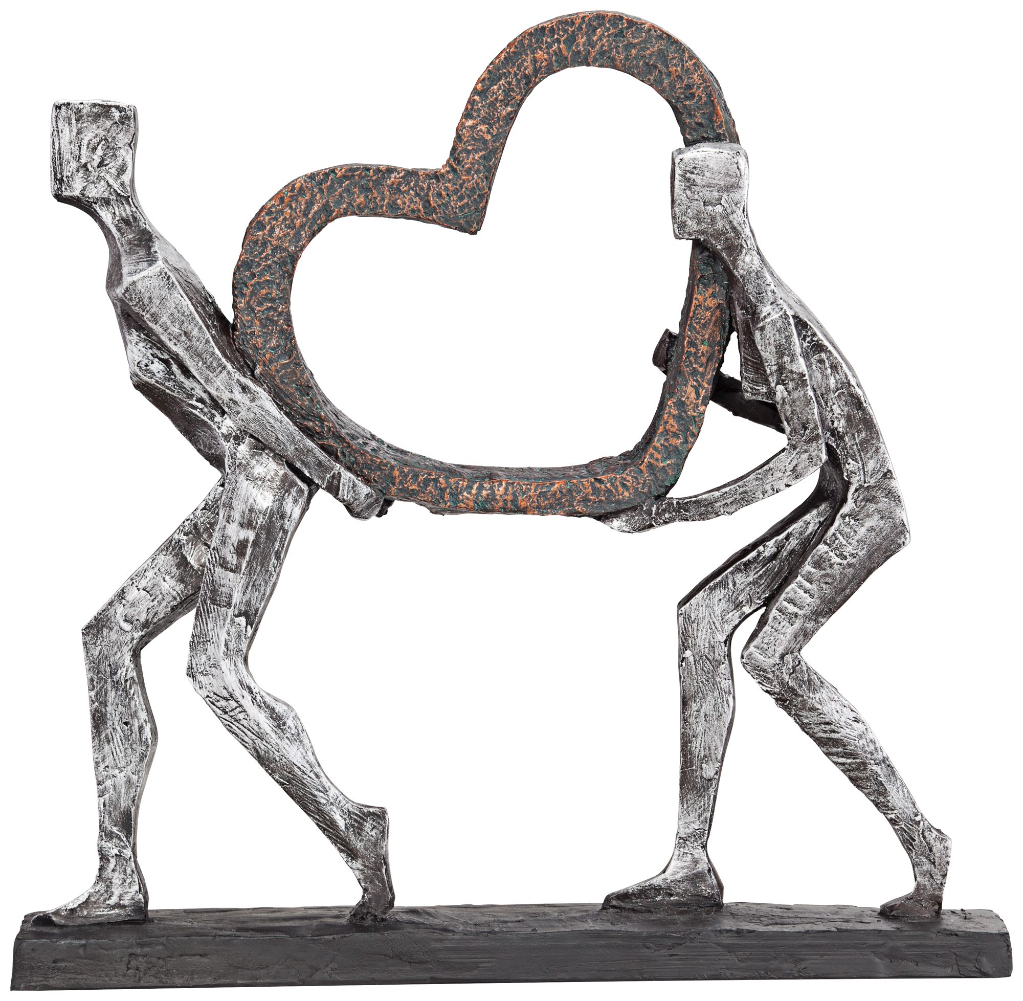 The Weight of Love 12" High Figurines and Heart Sculpture 8J222