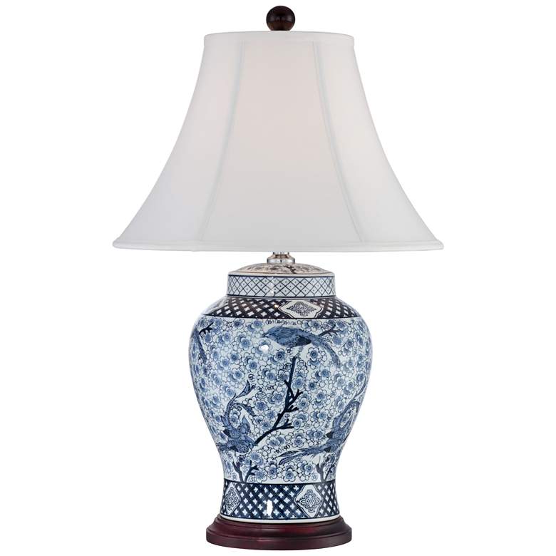 Shonna Blue and White Porcelain Jar Table Lamp