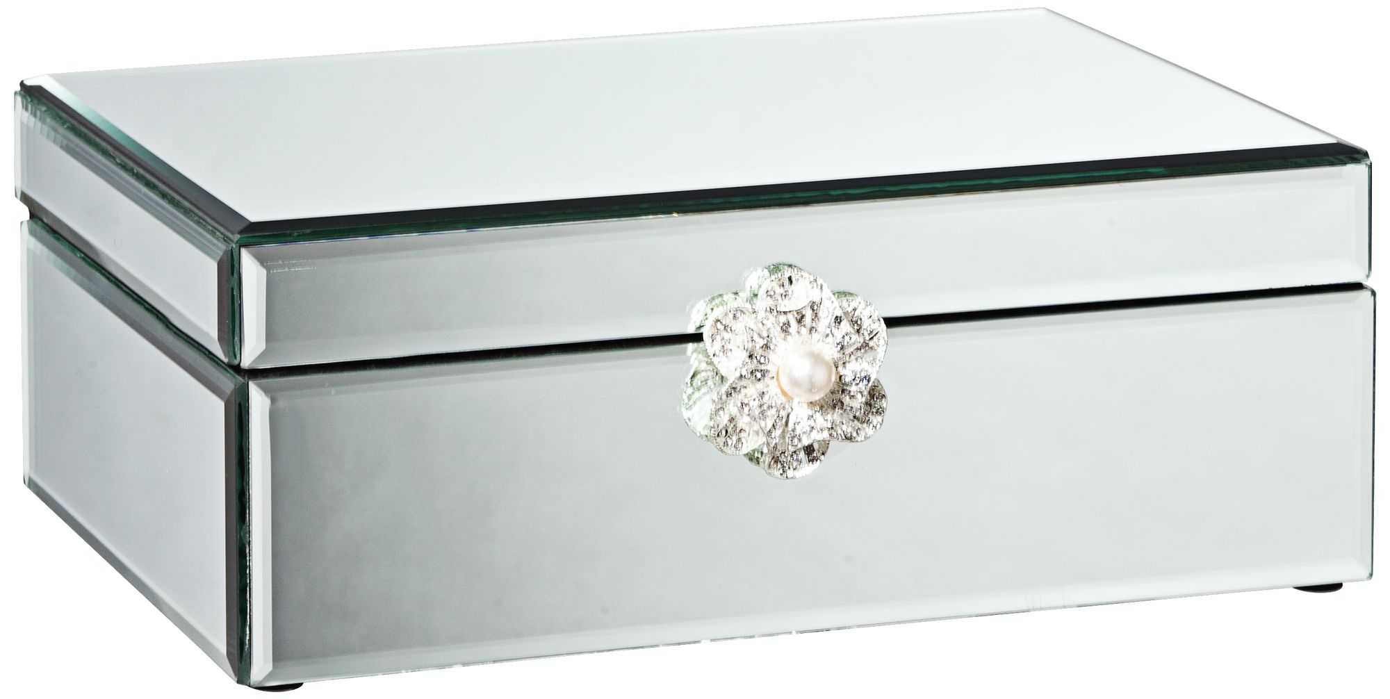 Hester Silver Mirrored Decorative Jewelry Box