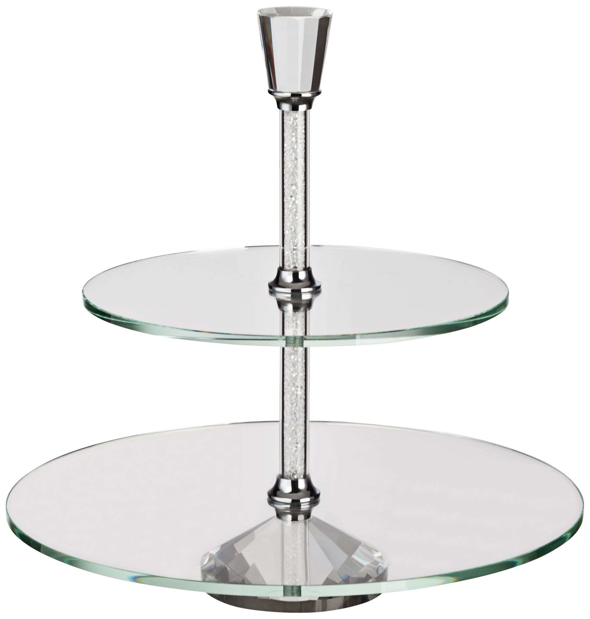 Tulia Crystal 12 3/4" High 2-Tiered Cake Stand