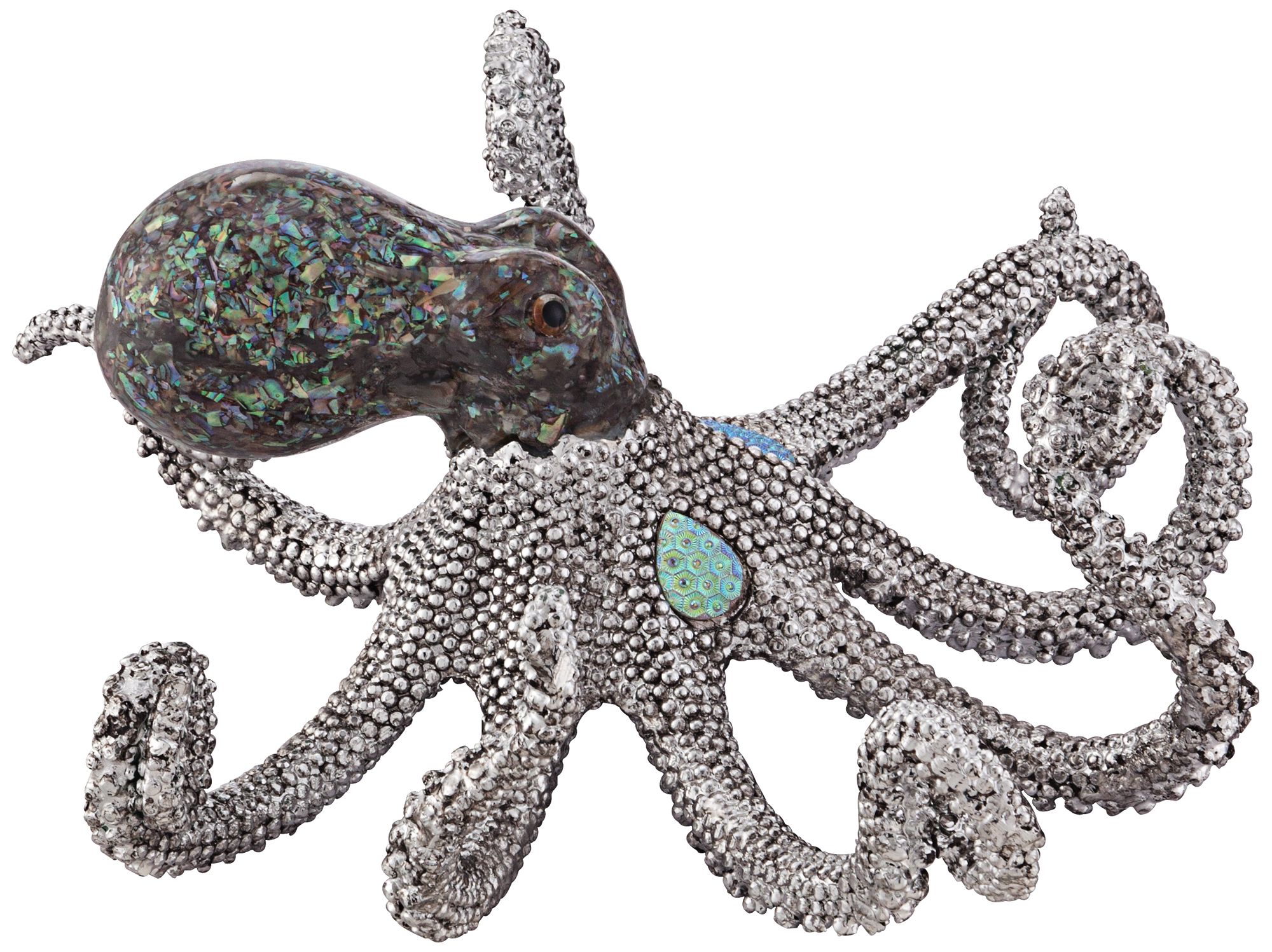 Ocean Deep 10" Wide Silver Luxe Octopus Figurine