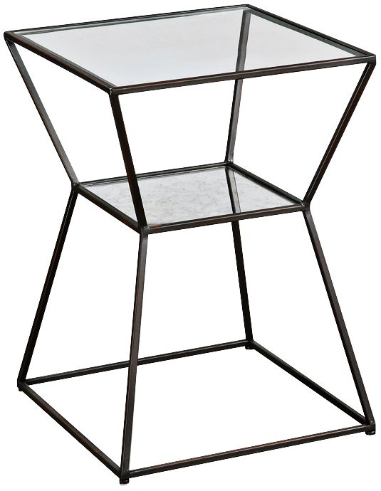 Uttermost 23" High Auryon Glass & Mirror Modern Accent Table