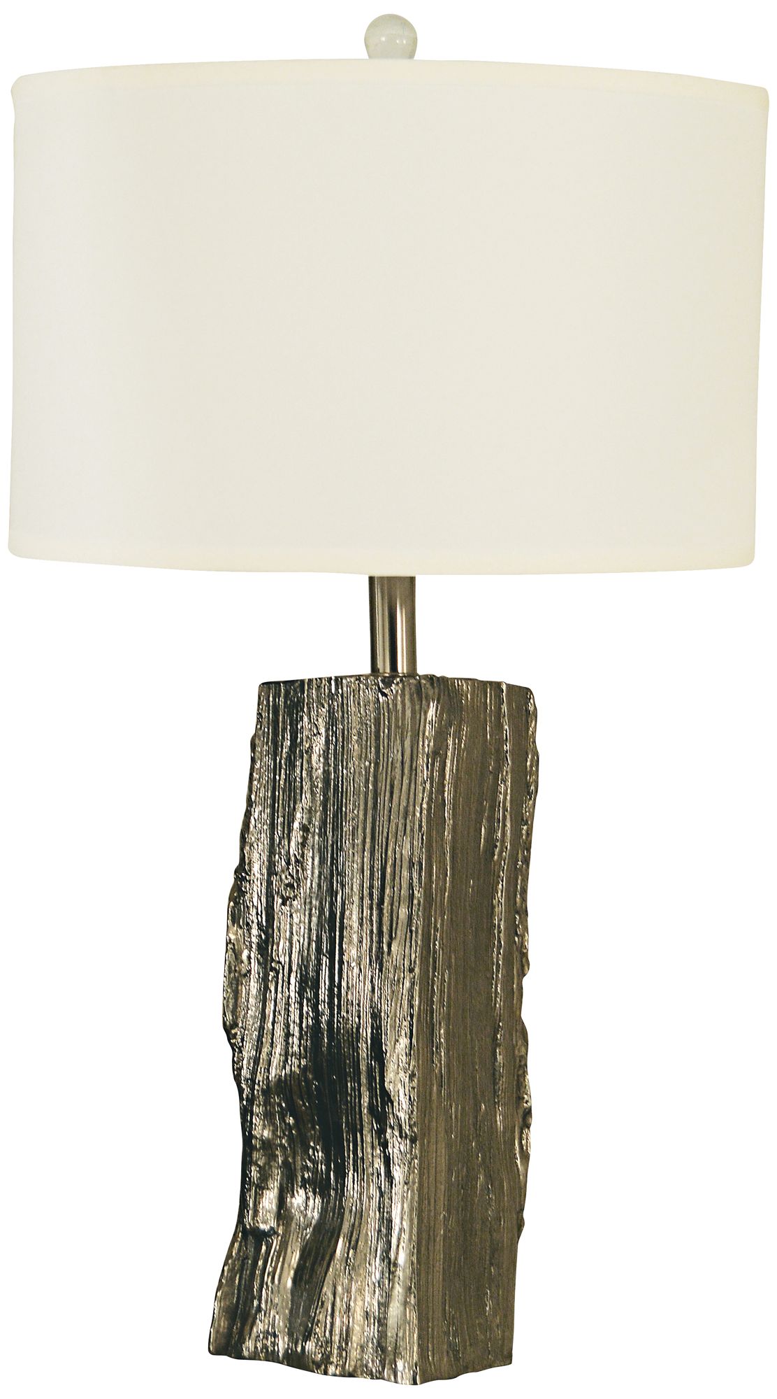 Thumprints Driftwood Polished Nickel Table Lamp