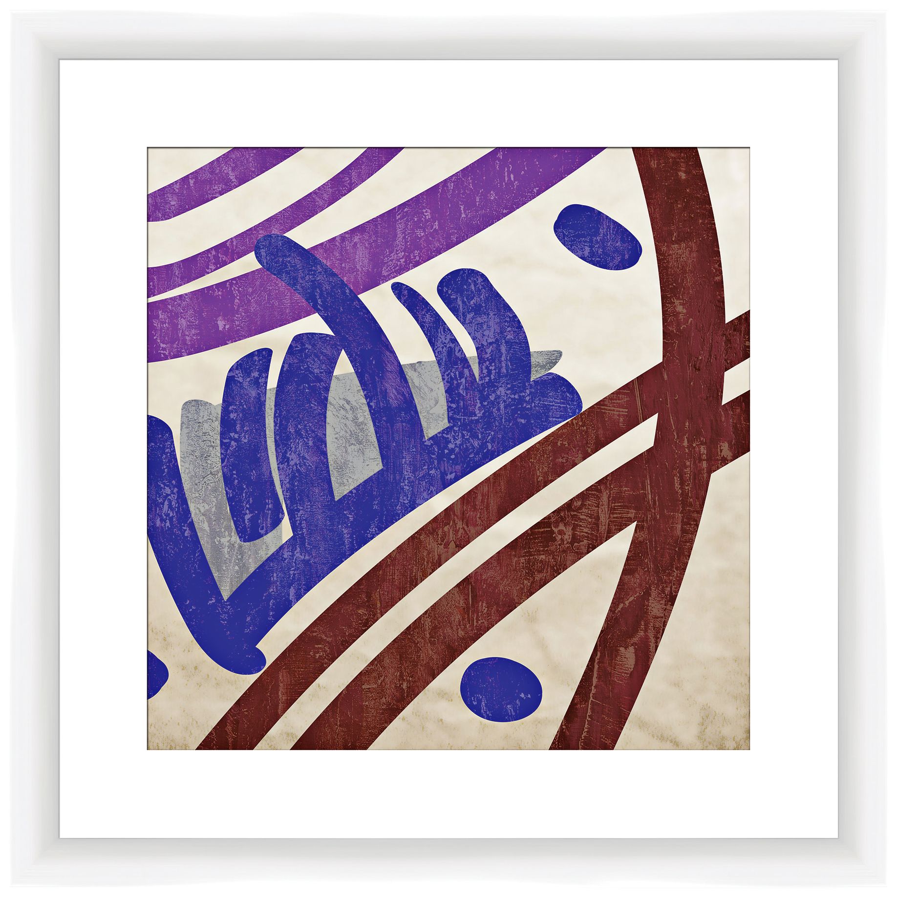 Painted Pattern I 17 1/2" Square Framed Abstract Wall Art