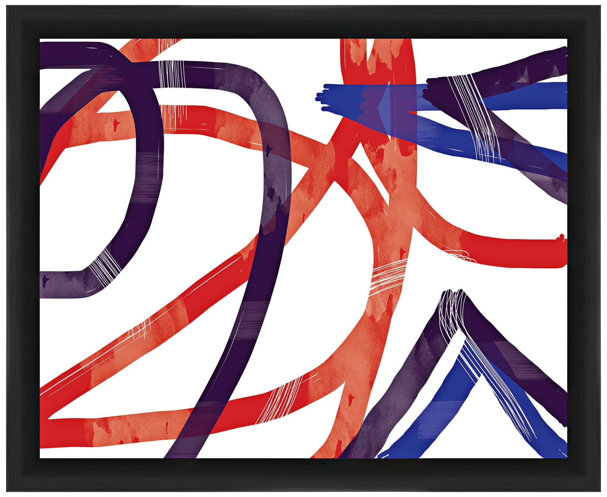 Purple Swirl 22" Wide Framed Abstract Wall Art