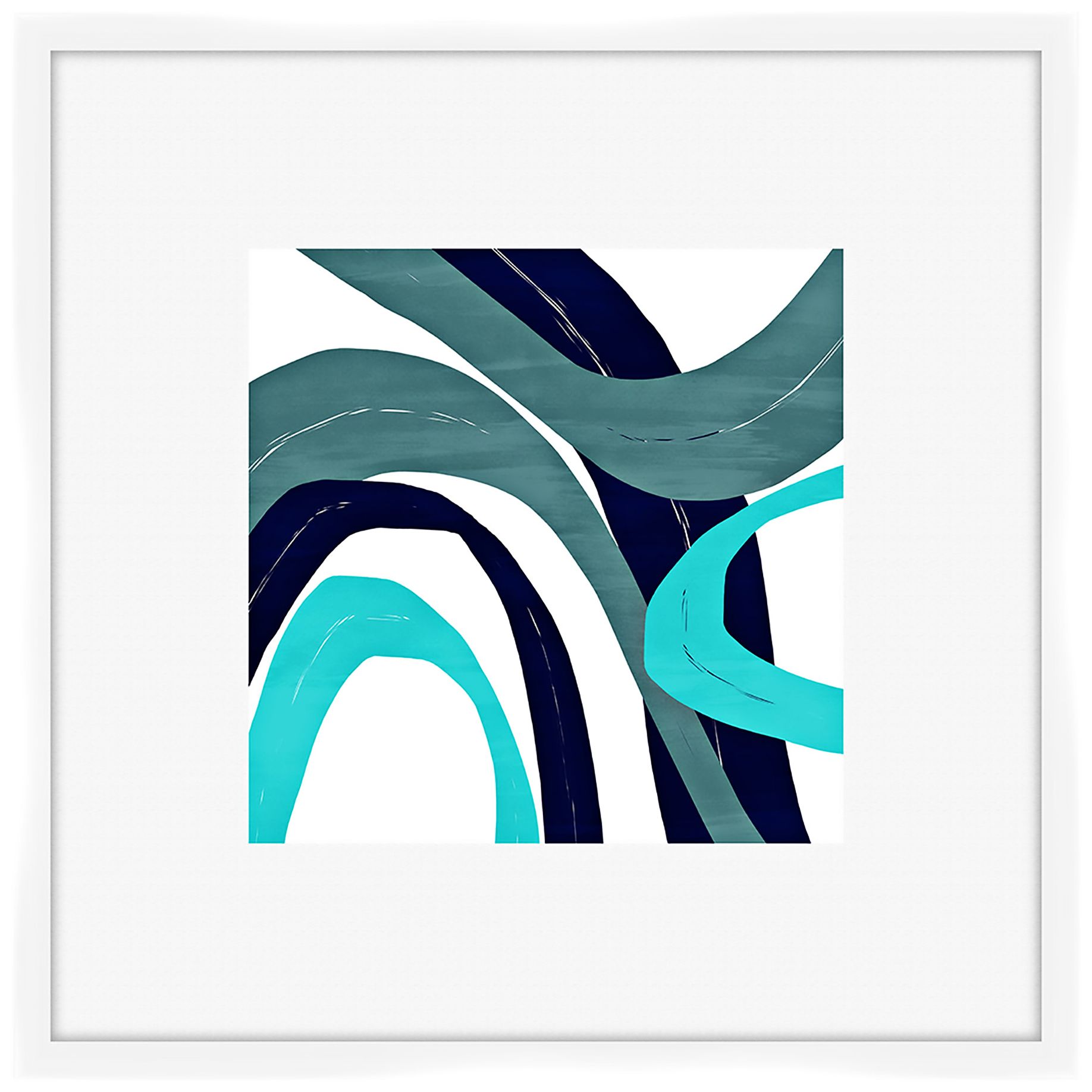 Circles and Curves II 27" Square Framed Wall Art