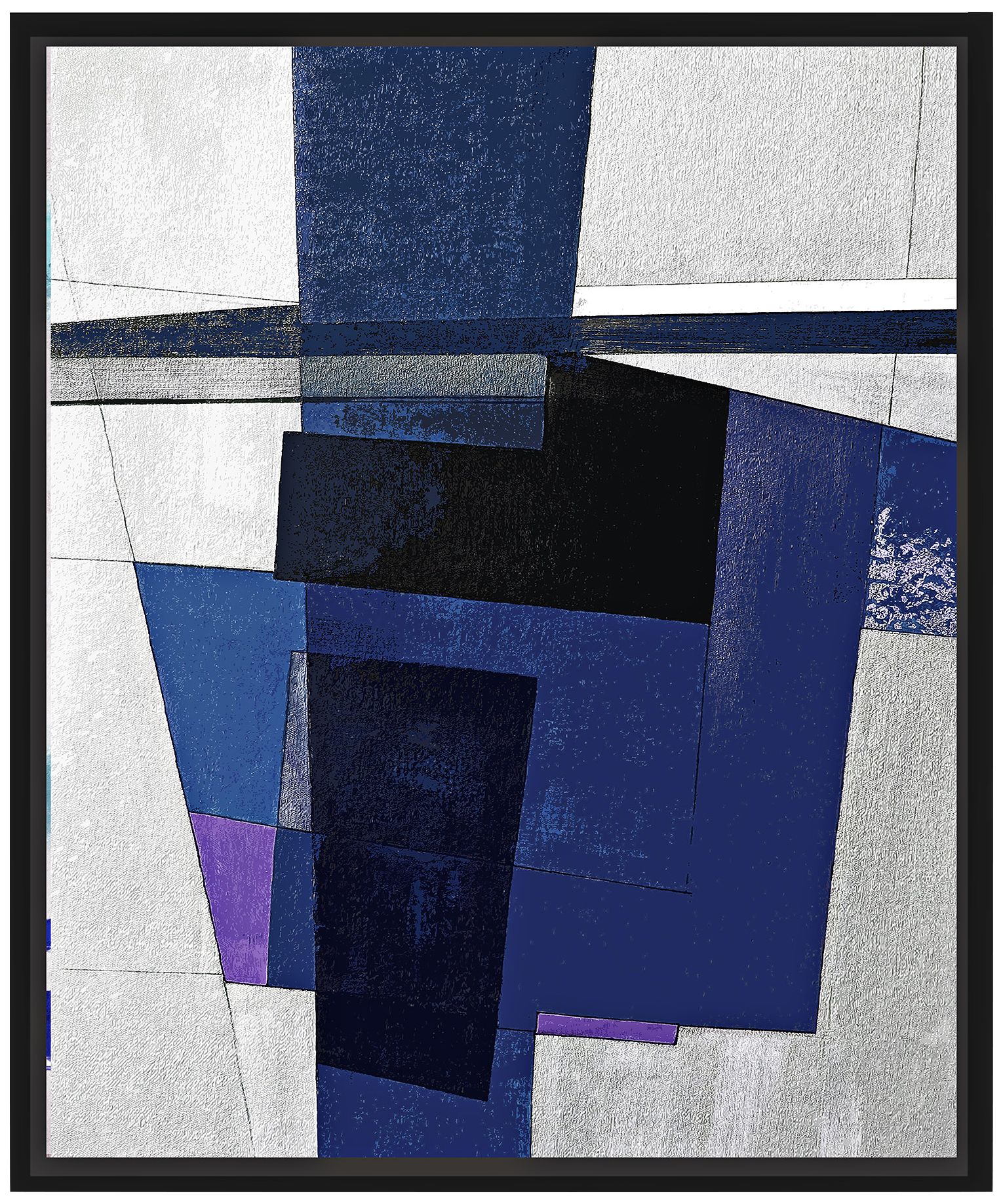 Dark Blues II 25 3/4" High Framed Canvas Wall Art