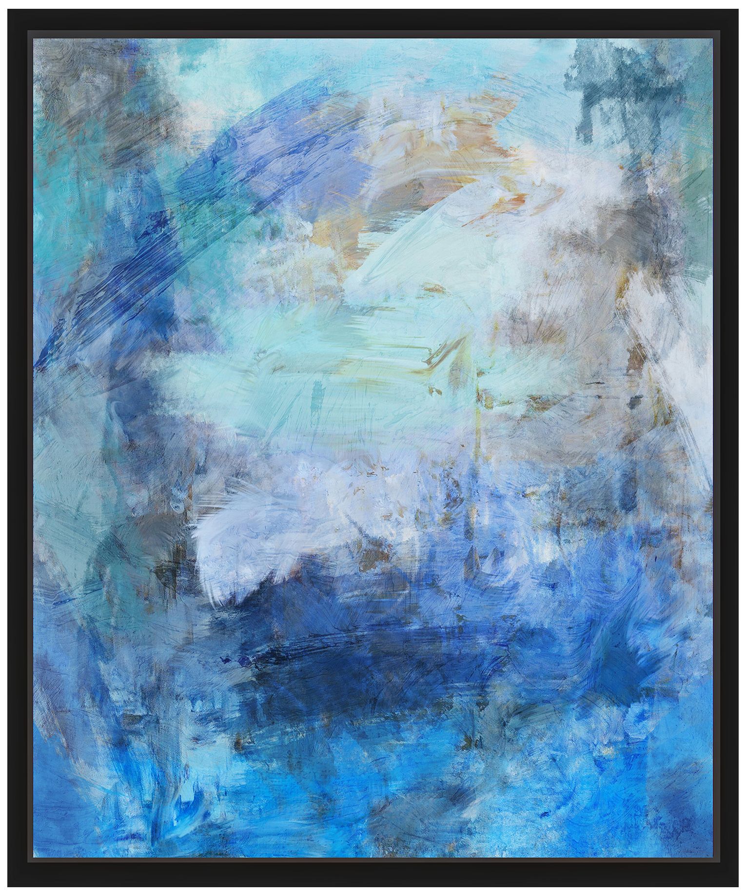 Blue Abstraction II 25 3/4" High Framed Canvas Wall Art