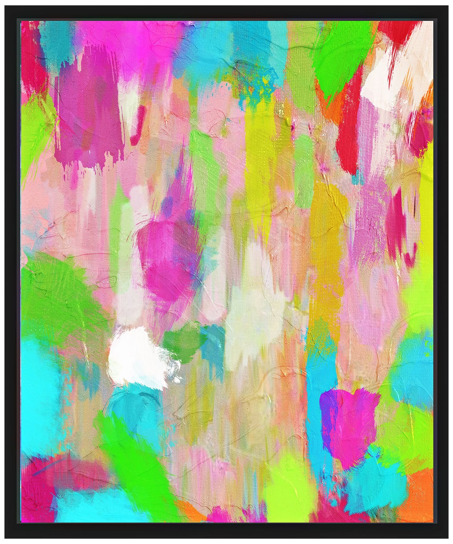 Hot Pink Mess I 25 3/4" High Framed Canvas Wall Art 8K389 Lamps Plus