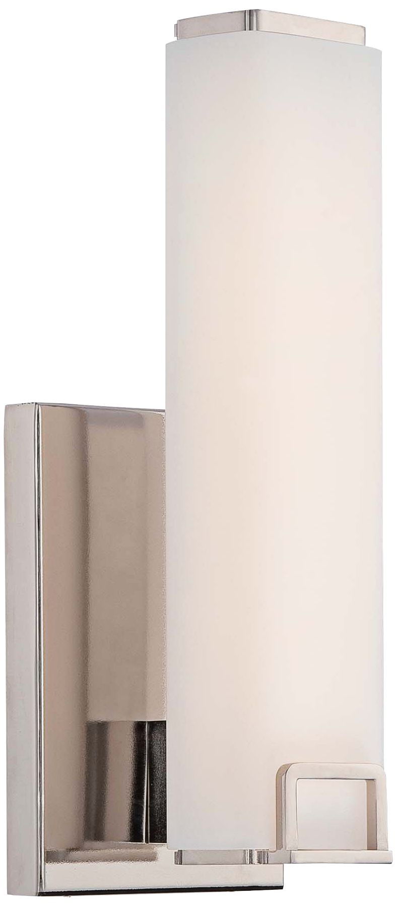 Square 12 1/2" High Polished Nickel LED Wall Sconce