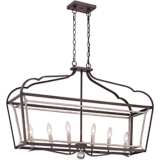 Astrapia 36&quot;W Rubbed Sienna Kitchen Island Light Chandelier