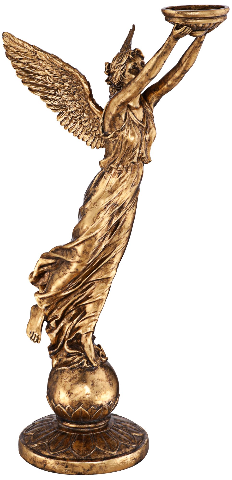Golden Angel 38 1/2" High Statue Candle Holder 8K884 Lamps Plus
