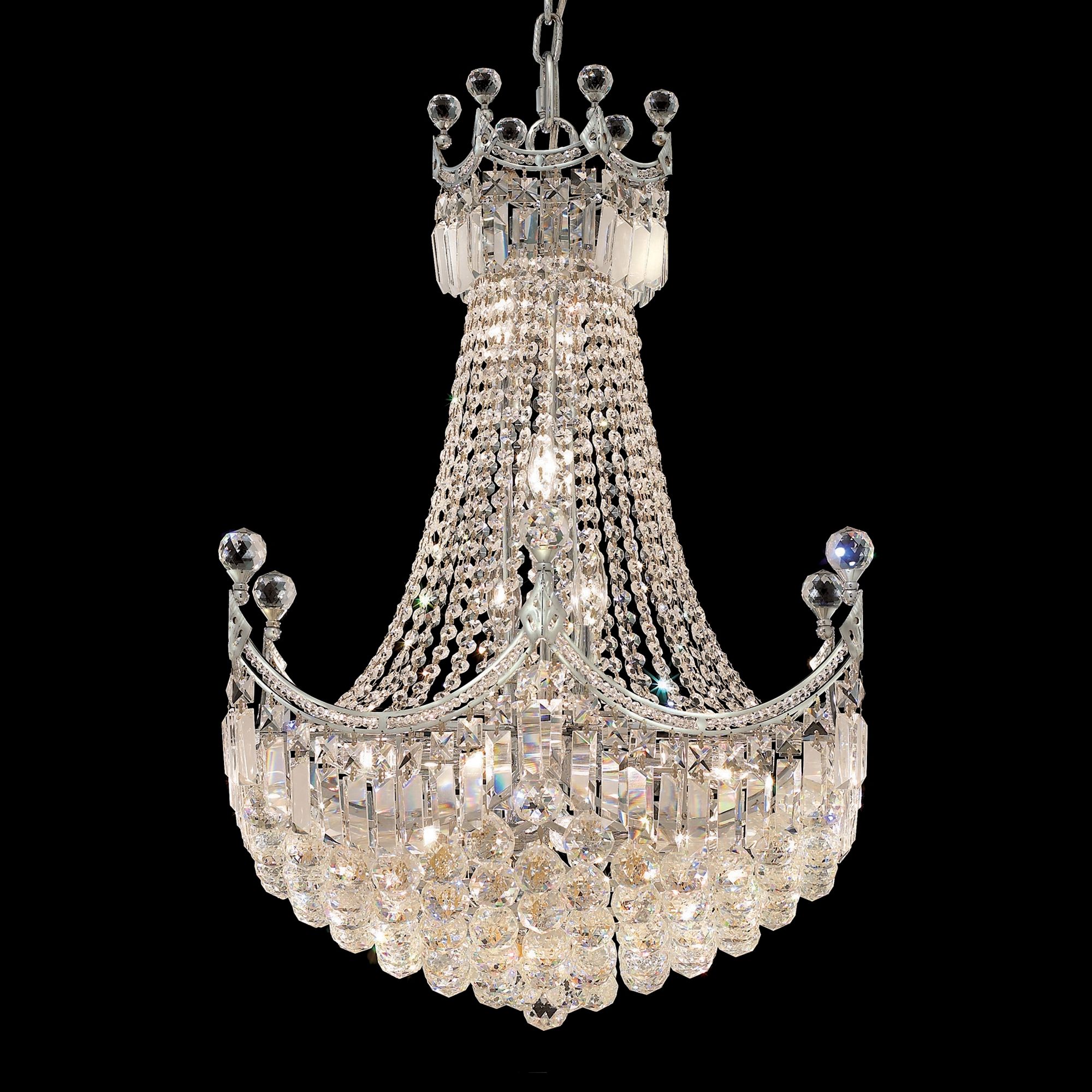 Corona 24" Wide Chrome and Crystal 15-Light Chandelier