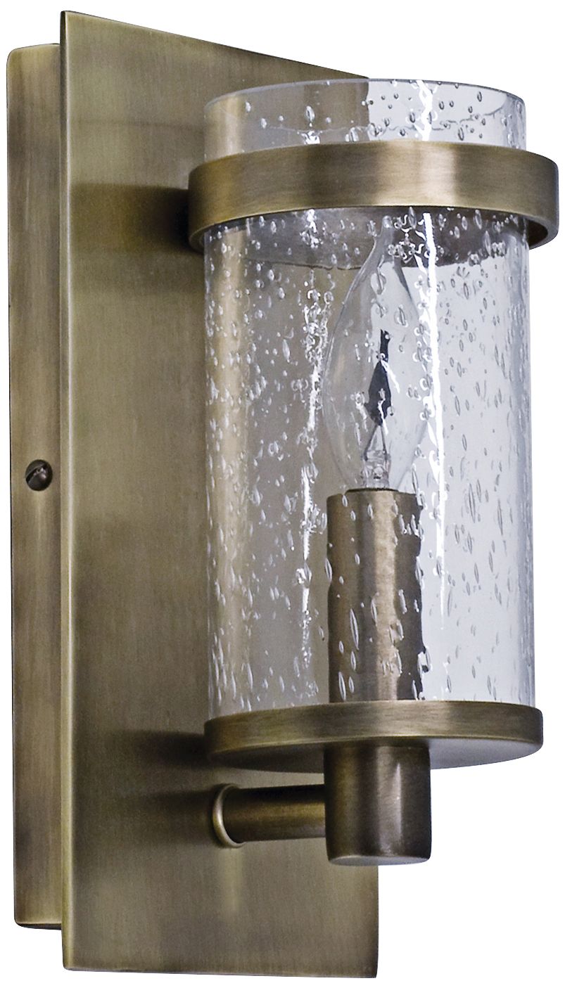 Lake Shore Beaded 9" High Antique Brass Wall Sconce