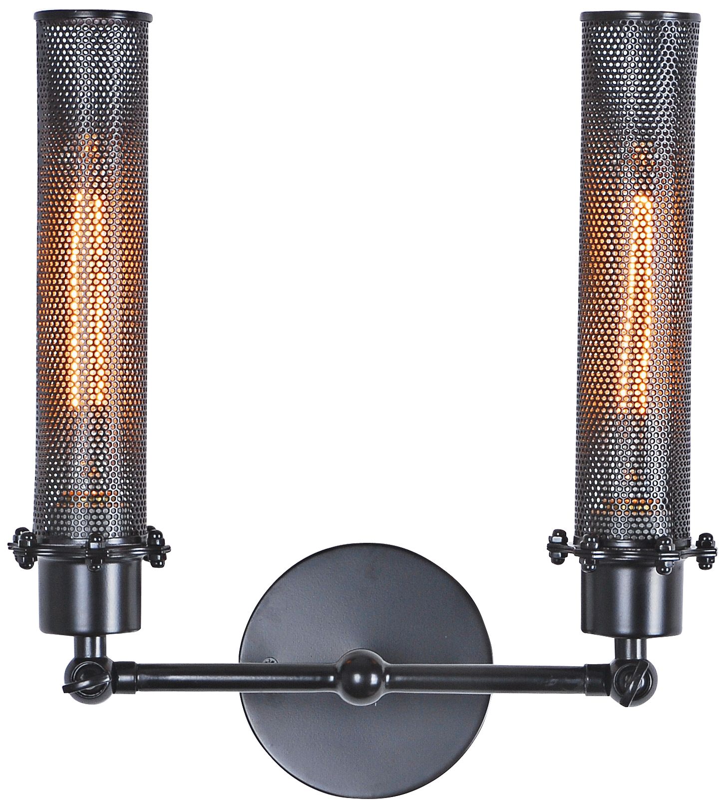 Nelson 13 1/2" High Black Metal Mesh 2-Light Wall Sconce