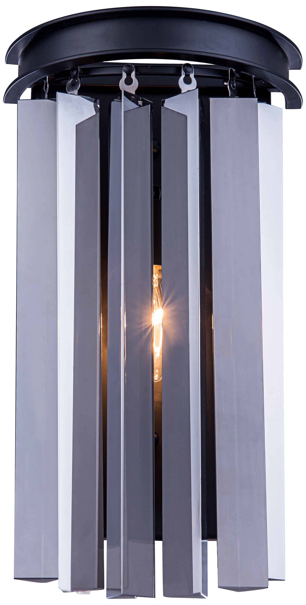 Sydney 14" High Polished Nickel Crystal Wall Sconce