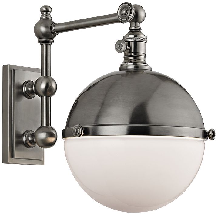 Hudson Valley Stanley Antique Nickel 14" High Wall Lamp