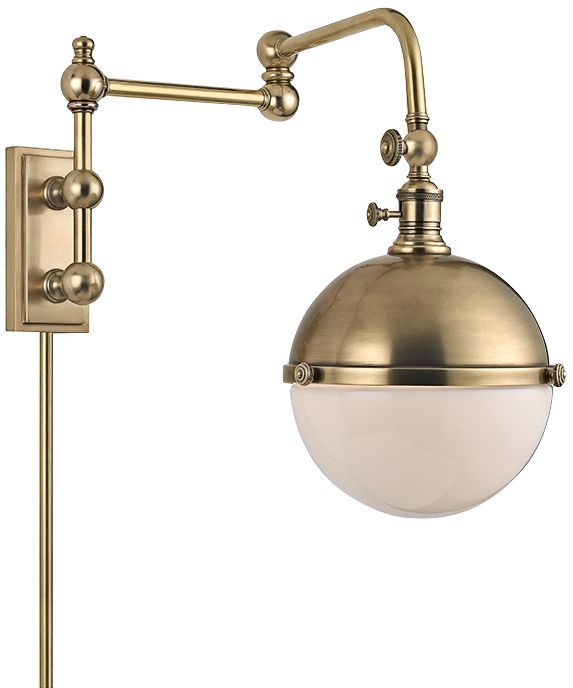 Hudson Valley Stanley Aged Brass 17 1/2" High Wall Lamp