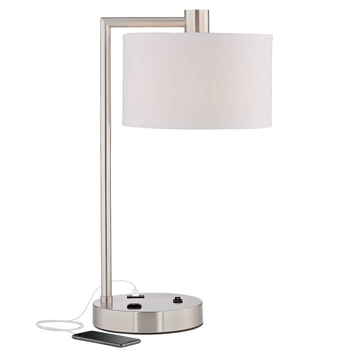 Colby Brushed Nickel Desk Lamp With, Colby Modern Desk Table Lamp