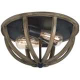 Feiss Allier 13&quot; Wide Weathered Oak Wood Ceiling Light