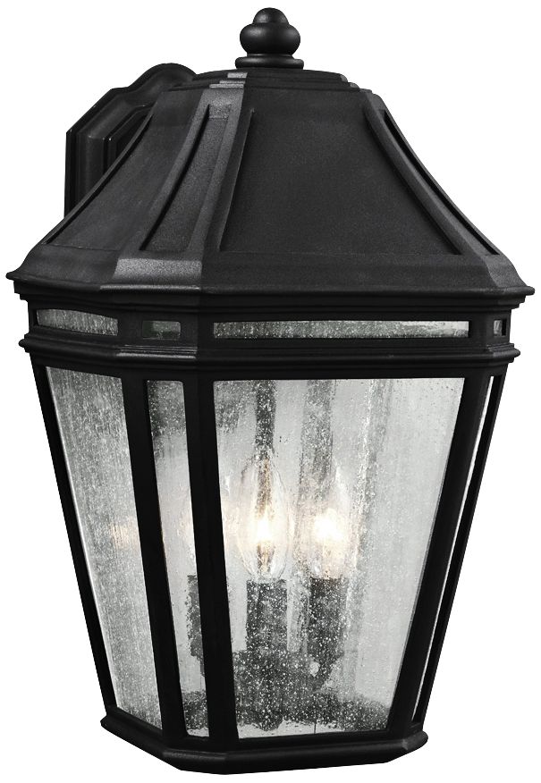 Feiss Londontowne 16"H 3-Light Black Outdoor Wall Light