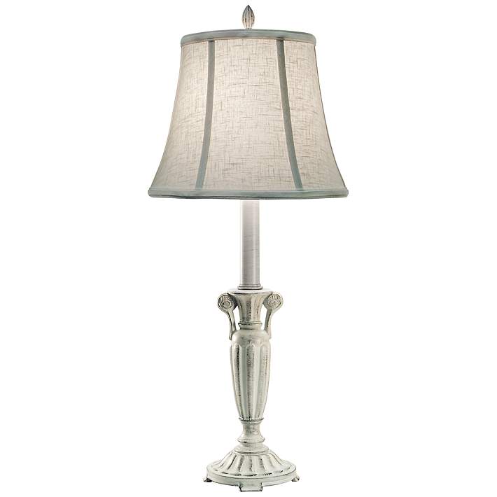 Stiffel Distressed White Metal Buffet, Antique White Buffet Table Lamps