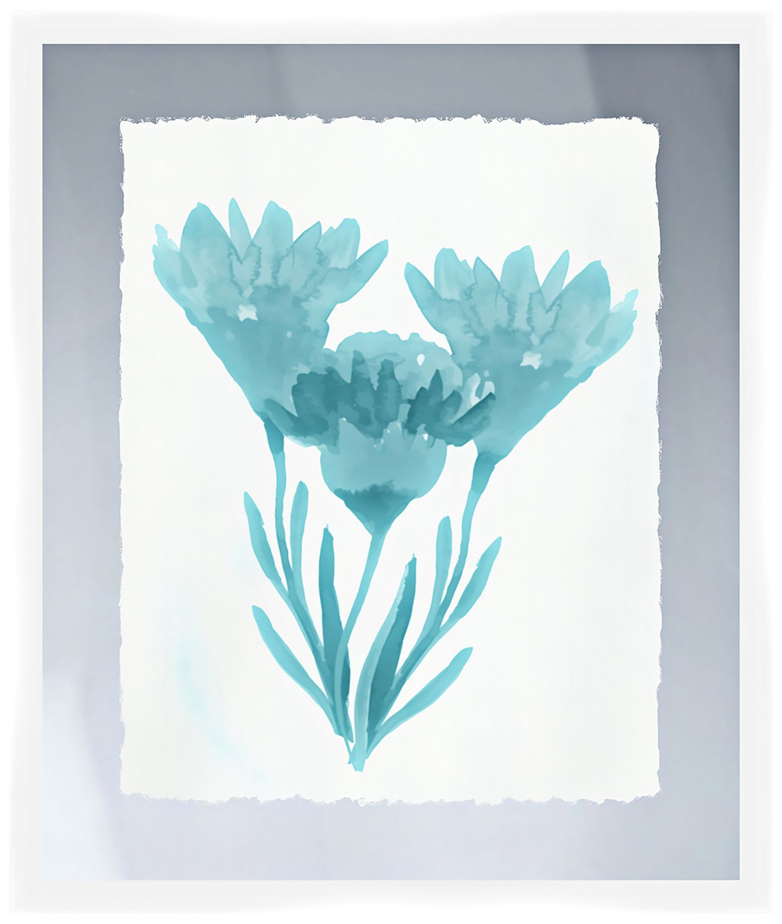 Blue Bouquet I 26" High Framed Wall Art
