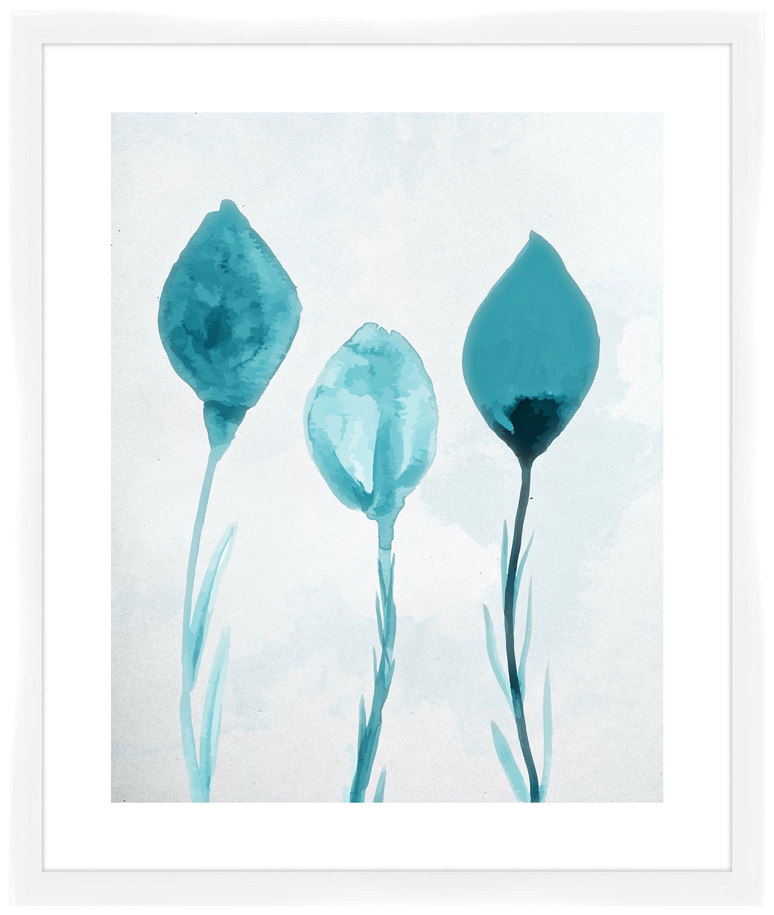 The Blue Roses II 26 1/2" High Framed Wall Art