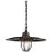 Acme 22" Wide Pressed Glass 1-Light Aged Silver Pendant