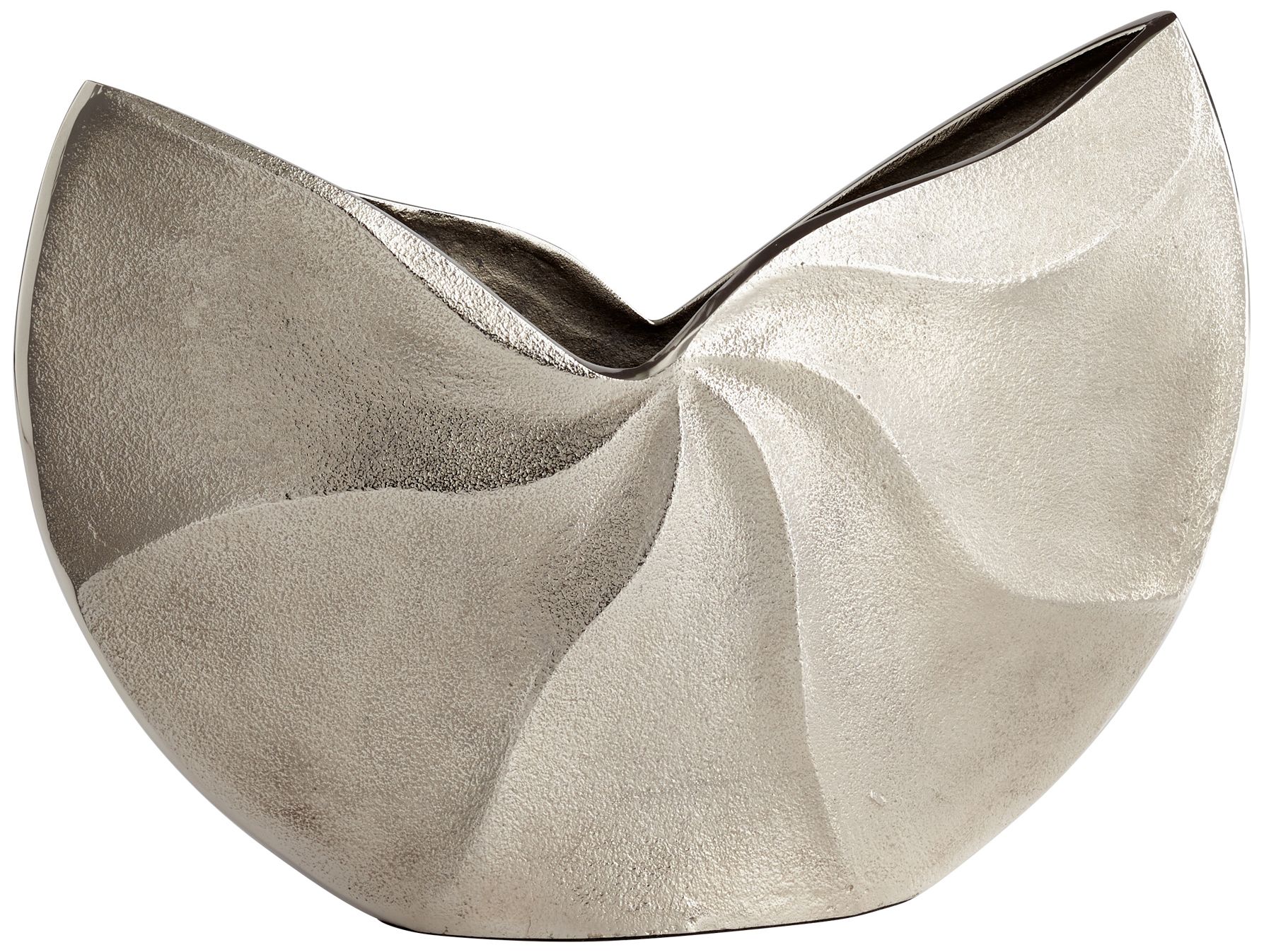 Varix Large 15" Wide Raw Nickel Vase