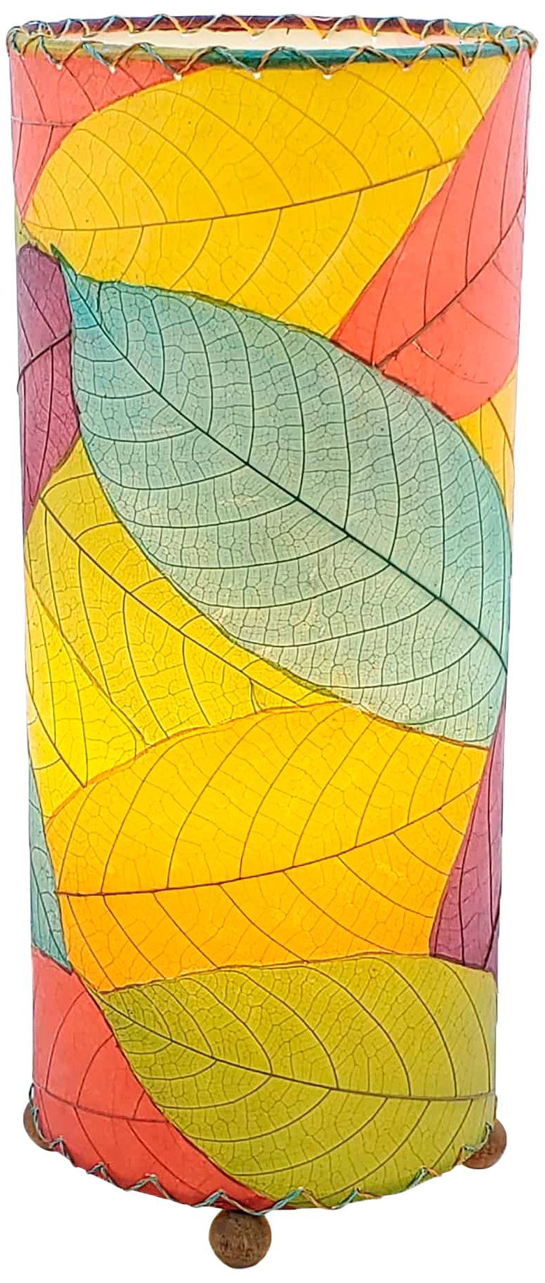 Eangee Cylinder Multi-Color Cocoa Leaves Uplight Table Lamp