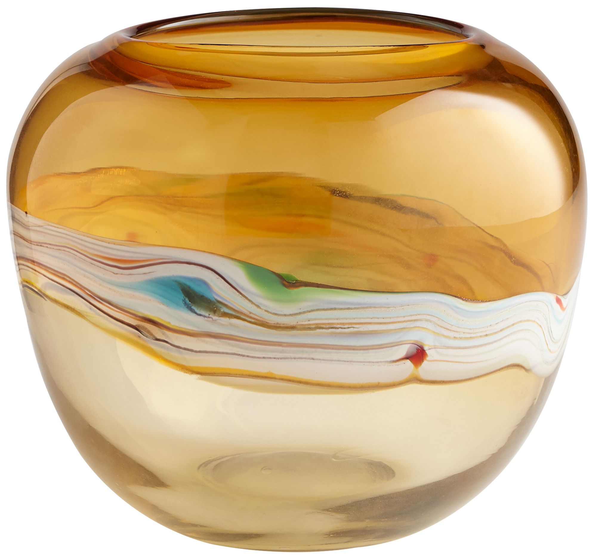 Blanch Large 10" High Amber Glass Vase 8P187 Lamps Plus