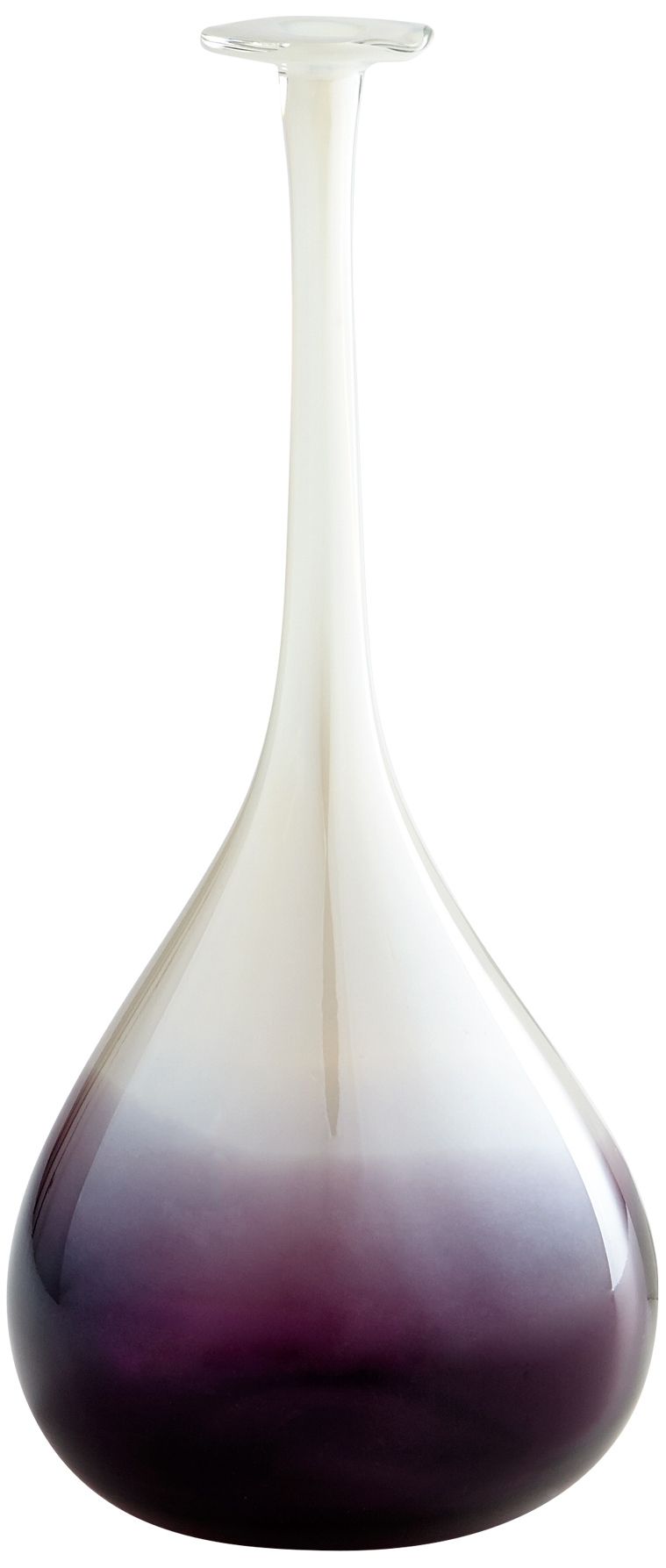 Curlie 16" High Purple and Clear Glass Vase
