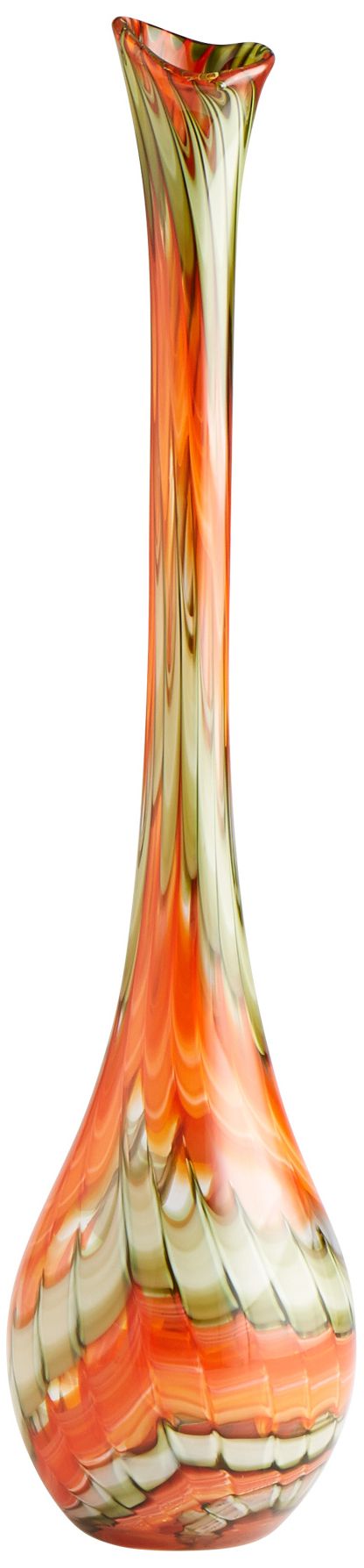 At U Large 32 High Orange Glass Modern Floor Vase