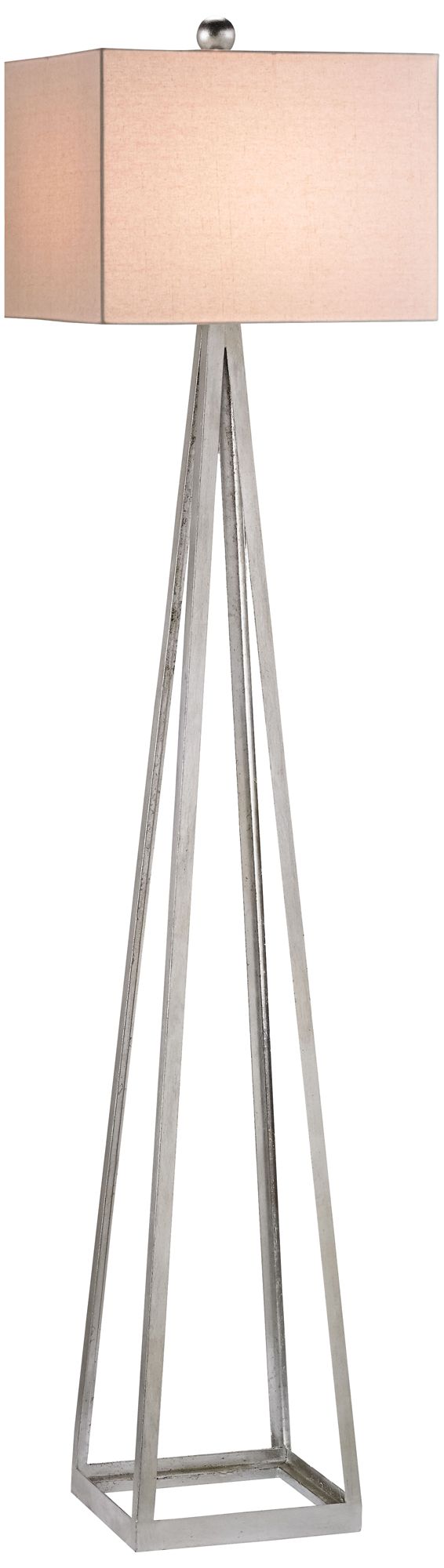 Currey and Company Bel Mondo Silver Leaf Floor Lamp