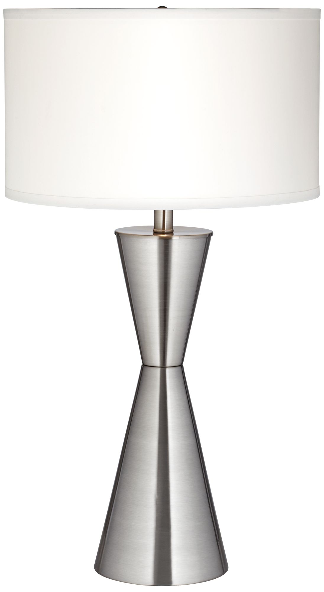 Troubadour Brushed Steel Tapered Table Lamp