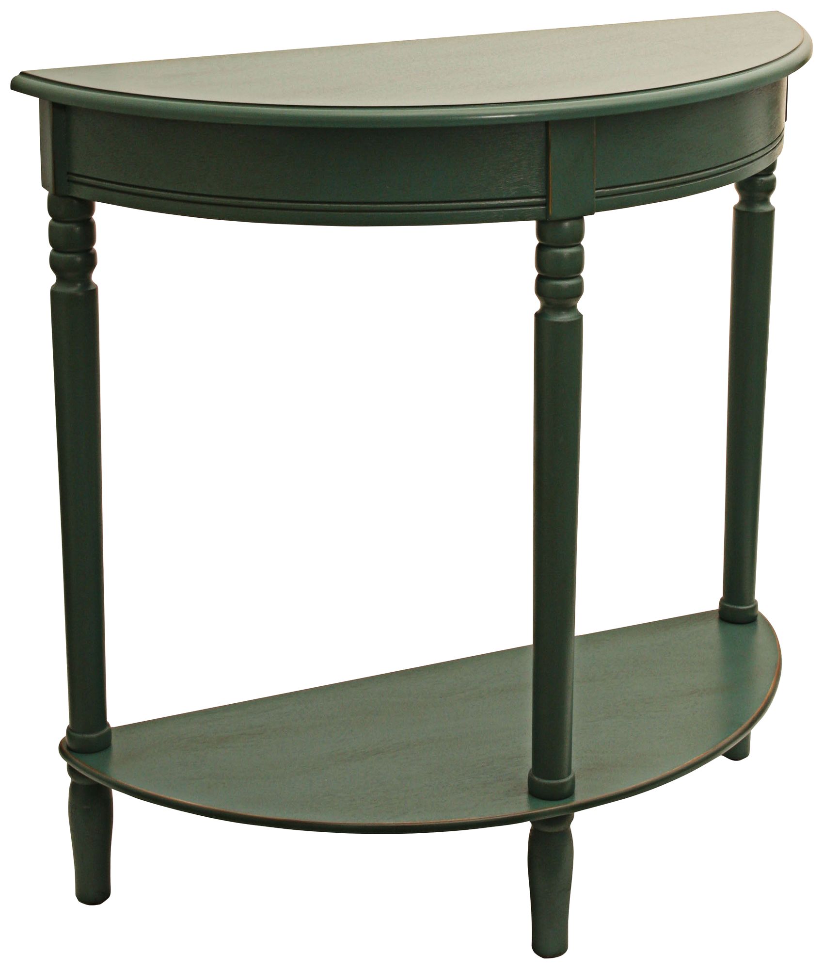 Terese 28 1/4" Wide Teal Green Half Round Console Table