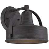 Portland 9 3/4&quot; High Pewter Finish Outdoor Wall Sconce