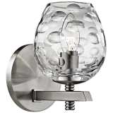 Hudson Valley Burns 7 1/4&quot; High Satin Nickel Wall Sconce
