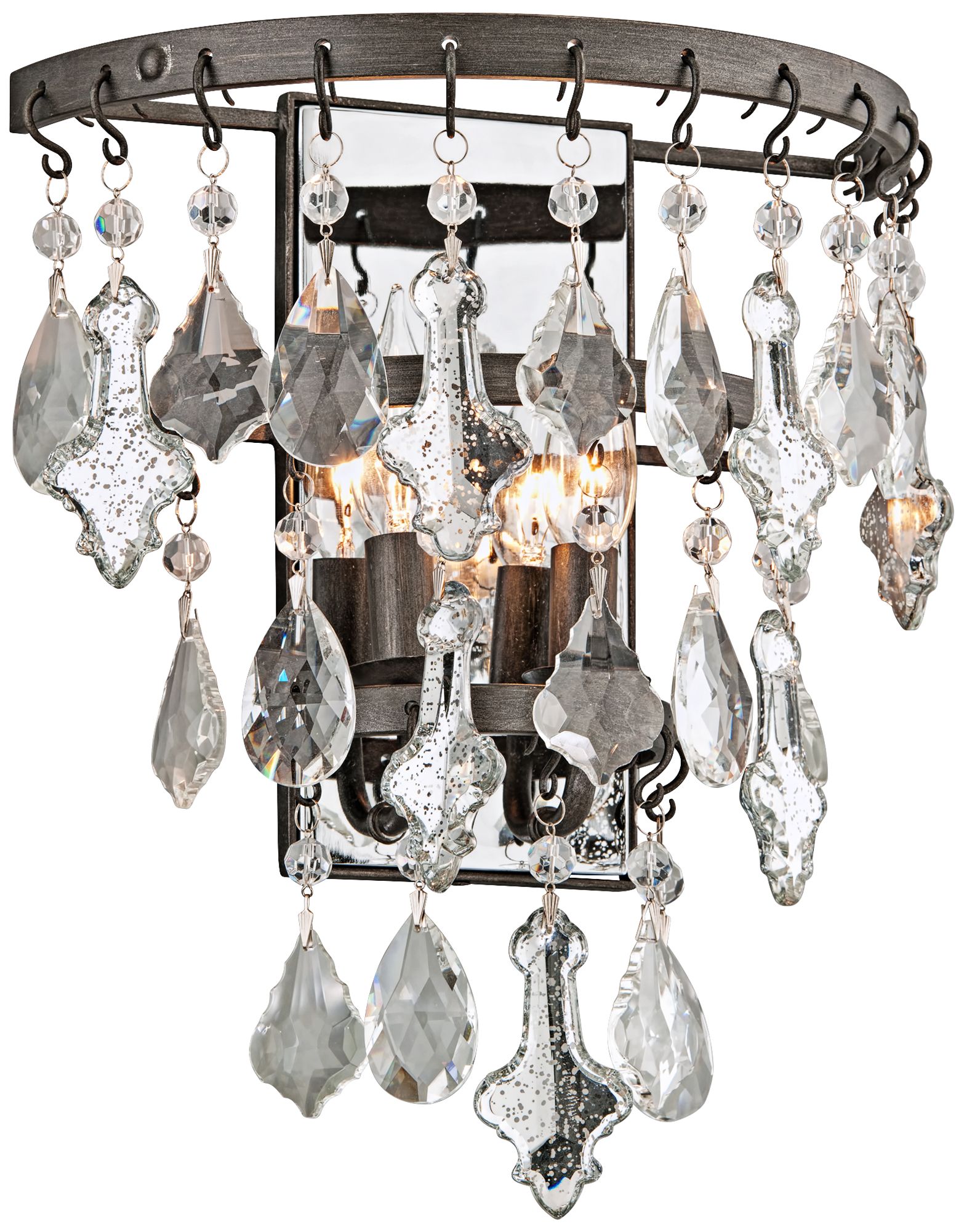 Meritage 14 3/4" High 2-Light Mercury Crystal Wall Sconce