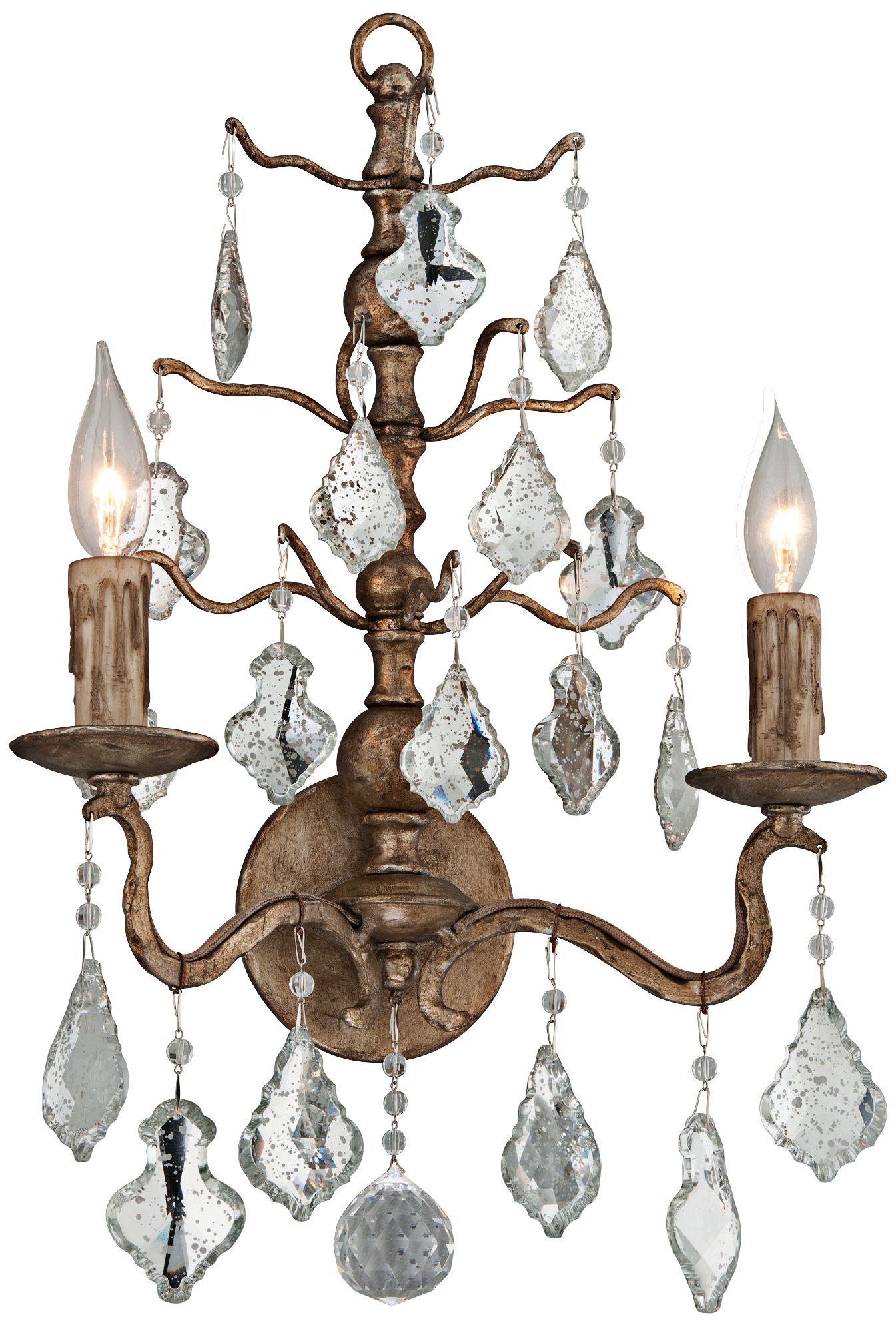 Siena 20 1/4"H Vienna Bronze Antique Mirror Wall Sconce