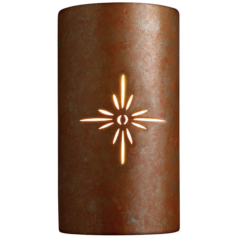Sun Dagger 13 7/5&quot; High Earth Ceramic Outdoor Wall Light