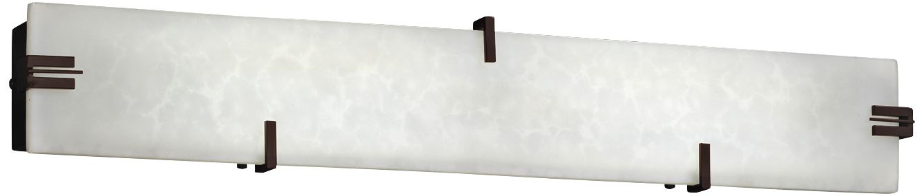 Clips 36" Wide LED White Clouds Dark Bronze Bath Light