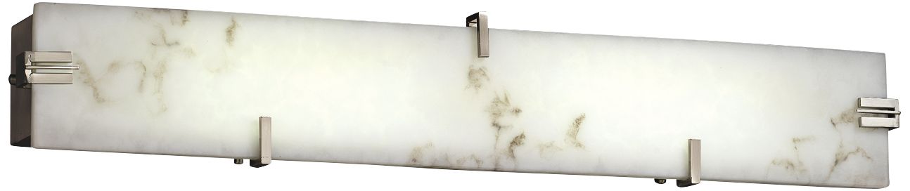 LumenAria 28 1/4"W LED Faux Alabaster Nickel Bath Light