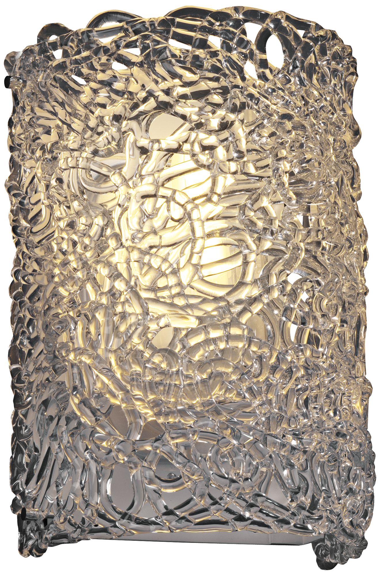 Lace Venetian Glass 12 1/2"H Chrome Outdoor Wall Light